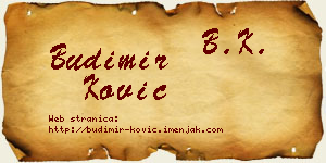 Budimir Ković vizit kartica